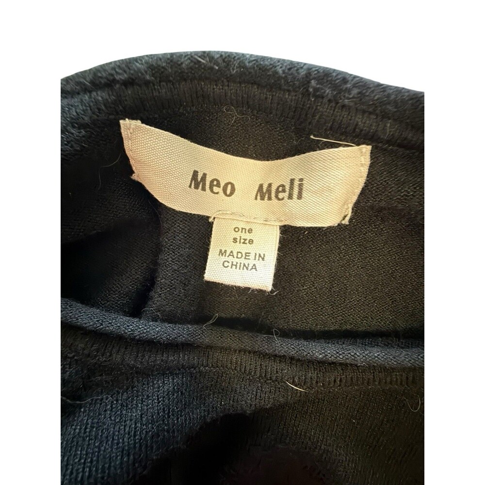 Meo Meli Black Cocoon Pocket Dress One Size Asymmetrical Hem Long Sleeve Boho - Picture 6 of 9